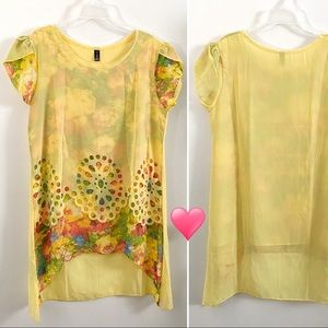 💐Spring cut-out chiffon blouse